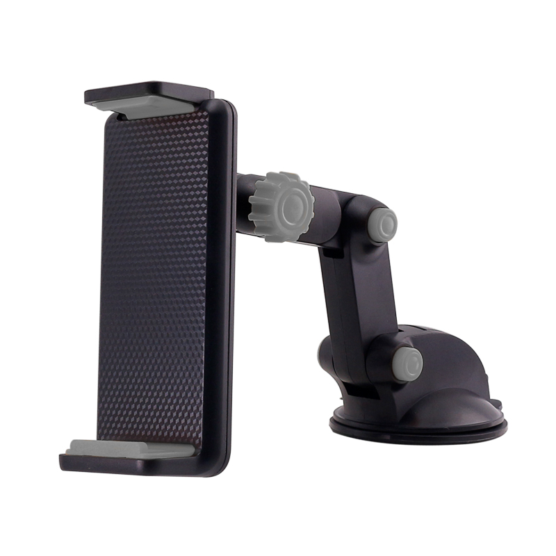 Clip Long Neck Tablet Windshield and Dashboard CAR Mount Holder C058 (Black Gray)